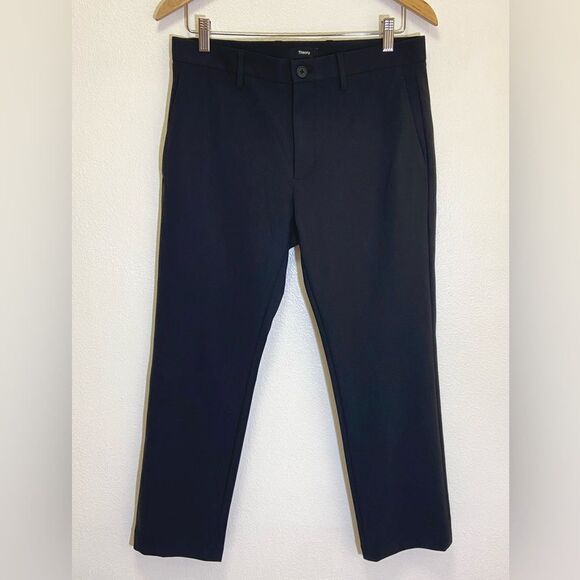 NWT THEORY Cropped High-Waist Zaire SW Pant in Precision Ponte BLACK -size 30/10 - Picture 2 of 10